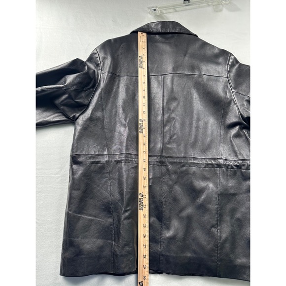 Vintage KC Collections Womens Black Leather Jacket Zip Collar Style Outerwear - Picture 6 of 9